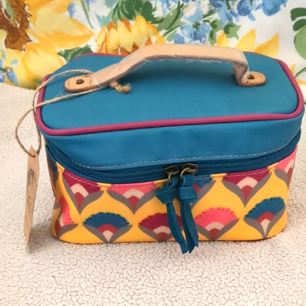New Colorful Patterned Women's Cosmetic Bag By Catchfly Studio NWT